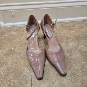 Franco Sarto Brown Ankle Strap Heels